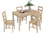 Homcom Set Da Pranzo Da 5 Pezzi, Tavolo Da Pranzo Con 4 Sedie, Set Da Sala Da Pranzo Salvaspazio, Set Da Tavolo Rettangolare Per Cucina, Sala Da Pranzo, Soggiorno, Legno Massiccio, N