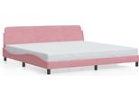 Vidaxl Struttura Letto "Dover"" Rosa 200X200 Cm In Velluto"