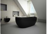 Vasca Da Bagno, Composita, Autoportante, 185 Cm, Gianna, Nero, Klik-Klak + Sifone
