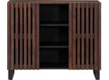 Vidaxl Credenza Marrone 90X34X75 Cm In Legno Massiccio Di Mango