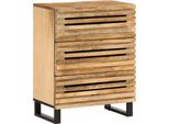 Vidaxl Credenza 2 Pezzi 60X34X75 Cm Legno Massiccio Grezzo Mango
