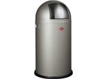 Wesco Pushboy. Cestino Per Rifiuti Da 50 Litri In Nichel Argento