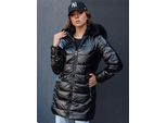 Giacca Invernale Trapuntata Da Donna Con Pelliccia Shine Nero M