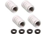 Set Tappi Valvole Pneumatici Alluminio Argento