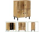The Living Store Mobile Laterale 60X33X75 Cm In Legno Massiccio Di Mango
