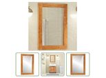 The Living Store Specchio Da Bagno 50X70X2,5 Cm In Legno Massiccio Di Acacia E Vetro