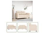 The Living Store Divano 2 Posti Beige 120 Cm In Tessuto Microfibra