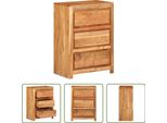 The Living Store Cassettiera 55X33X75 Cm In Legno Massiccio Di Acacia