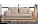 Designer Moderno Divano 3 Posti Mobili Tappezzeria Tessile Beige Divani Xxl Nuovo