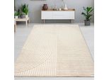 Tappeto Soggiorno Tappeto Leggero Morbido Motivo A Fiocco Beige Dimensioni - 120 X 170 Cm