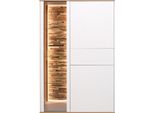 Highboard MÄUsbacher, Weiß (Ice Weiß Supermatt, Asteiche), B:101Cm H:147Cm T:42Cm, Sideboards, Highboard, Faro Highboard B 101 Cm, Inkl.Beleuchtung, Push To Open Funktion