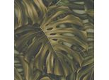 Profhome 397011-GU Carta Da Parati In Tessuto Non Tessuto Nature Jungle Verde Opaco Nero Marrone 5,33 M2