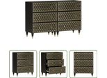 The Living Store Armadi Laterali 2 Pezzi 60X33X75 Cm In Legno Massiccio Di Mango