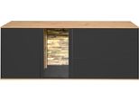 Lowboard MÄUsbacher, Grau (Anthrazit Matt Lack, Asteiche), B:169Cm H:65Cm T:42Cm, Sideboards, Lowboard, Faro Lowboard B 169 Cm, Inkl. Beleuchtung, Push To Open Funktion