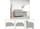 The Living Store Divano 2 Posti Grigio Chiaro 120 Cm In Tessuto Microfibra