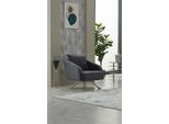 Poltrona Imbottita Soggiorno Poltrona Monoposto Tessuto Grigio Poltrona Arredo Moderno