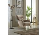 Poltrona Poltrona Imbottita Salotto Poltrona Singola Tessuto Beige Poltrona Arredo