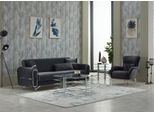 Set Divano Divano Imbottito Divano A Tre Posti Poltrona Grigio 2Pz