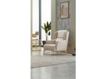Poltrona Moderna Soggiorno Poltrona Imbottita Poltrona Singola Tessuto Beige Poltrona Arredo