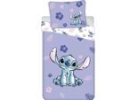 Lilo & Stitch - Fiori E Foglie - Set Di Biancheria Da Letto AG3507 (Letto Singolo) (Viola/Bianco)
