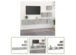 The Living Store Parete Tv In Cemento Grigio Materiale Legno