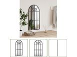 The Living Store Specchio Da Parete Nero 30X60 Cm Ferro Curvo