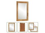 The Living Store Specchio Da Bagno 50X70X2,5 Cm In Legno Massiccio Di Mango E Vetro