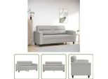 The Living Store Divano 2 Posti Grigio Chiaro 140 Cm In Tessuto Microfibra