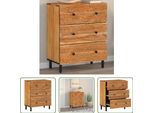 The Living Store Mobile Laterale 60X33X75 Cm In Legno Massiccio Di Acacia