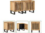 The Living Store Comodini 2 Pezzi 40X34X46 Cm Legno Di Mango Grezzo