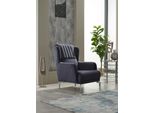 Poltrona Imbottita Poltrona Soggiorno Poltrona Singola Tessuto Grigio Poltrona Arredo Design