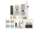 The Living Store Pensili Tv 4 Pz. Grigio Cemento 30,5X30X30 Cm