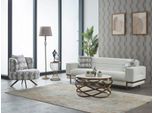 Set Completo Di Divani A Tre Posti Imbottiti In Tessuto Divano Bianco Poltrona 2 Pezzi