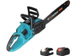 Motosega Elettrica Da 16 Pollici, Motore Senza Spazzole Da 3500W, Design Ergonomico, Con Batteria 2X