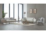 Set Divano Divano Imbottito Divano A Tre Posti Poltrona Grigio 3Pcs