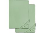Lenzuolo Matrimoniale In Microfibra Interlock Jersey Verde 90 X 190 - 100 X 200 Cm Confezione Doppia