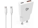 Caricabatterie Da Parete Gan A Doppia Porta, 30 W Pd, USB-A/C, Cavo Da 1,5 M