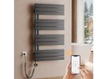 S'afielina Radiatore Elettrico Per Asciugamani 1041×600 Mm, Radiatore Elettrico Per Bagno Con Termostato, Wifi, Timer Programmabile, Display Lcd, 600 W, Antracite