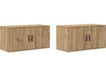 Vidaxl Mobile Tv A Parete Set 2 Pezzi Rovere Artisan 80 X 34,5 X 40 Cm