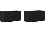 Syfax™ Set Mobile Tv Da Parete 2 Pcs Rovere Nero 80 X 34,5 X 40 Cm