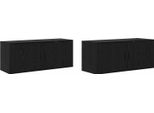 Vidaxl Set Di Mobili Tv A Parete 2 Pezzi Look Rovere Nero