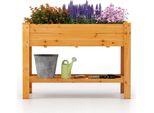 Letto Da Giardino Rialzato In Legno Con Ripiano E Fori Di Drenaggio, 120X60X81 Cm