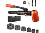 Succebuy Set Di Punzoni Idraulici Per La Sverniciatura, 10 Tonnellate, Utensile Per La Punzonatura Da 12,7 A 50,8 Mm, Set Di Utensili Ko Con 6 Matrici Per Alloggiamenti In Metallo E Armadi Elettrici