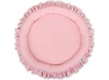 Culla Med Volant - Nido A Terra Per Neonati - Anallergico E Lavabile, Rosa Pastello, 90 Cm
