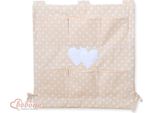 Organizzatore Per Lettino, Cree Con Cassetto, 6 Scomparti - 100 % Cotone - Collezione "Hanging Hearts""."