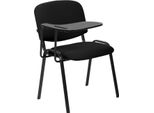 Sedia Xl Con Tavolo Pieghevole - Sedia Da Conferenza - Alta Capacità Di Carico Fino A 150 Kg | Colore: Nero