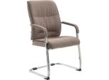 Sedia Per Visitatori Xxl, Sedia Per Ospiti - Ergonomica E Caricabile Fino A 260 Kg | Colore: Taupe