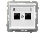 Presa Di Corrente Per Computer A 2 Poli, Cat. 5E Mmc Bianco Ospel Sonata Gpk-2R/K/M/00