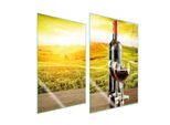 Piastre Coprifornelli 2 Pezzi 35X52 Coprifornelli In Ceramica Tagliere In Vetro Paesaggio Vino