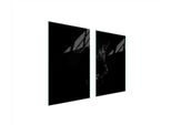 Piastre Copri Fornelli 2 Pezzi 75X52 Ceramica Copri Piano Cottura Vetro Tagliere Cane Nero